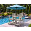 Adirondack Balcony/Pub Double Seater with Built in Table and Footrests – Has 1-5/8” Umbrella Hole and  Elevated Seating for Deck, Porch & Balcony Railings. Solid Pressure Treated Wood-2012357677