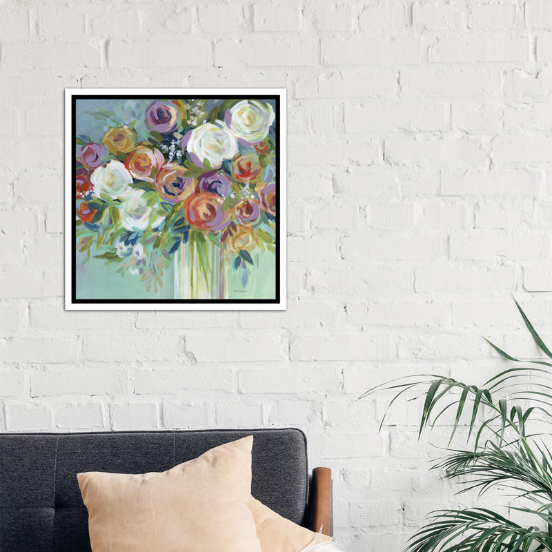 "confetti bouquet ii" par carol robinson-print, H 26 po x l 26 po x P 1,5 po, Toile blanche encadrée