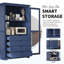 Armoire de cuisine 44,7 x 20 x 75 po - Présentoir de porte en verre autoportant avec 4 tiroirs intégrés-2116974048