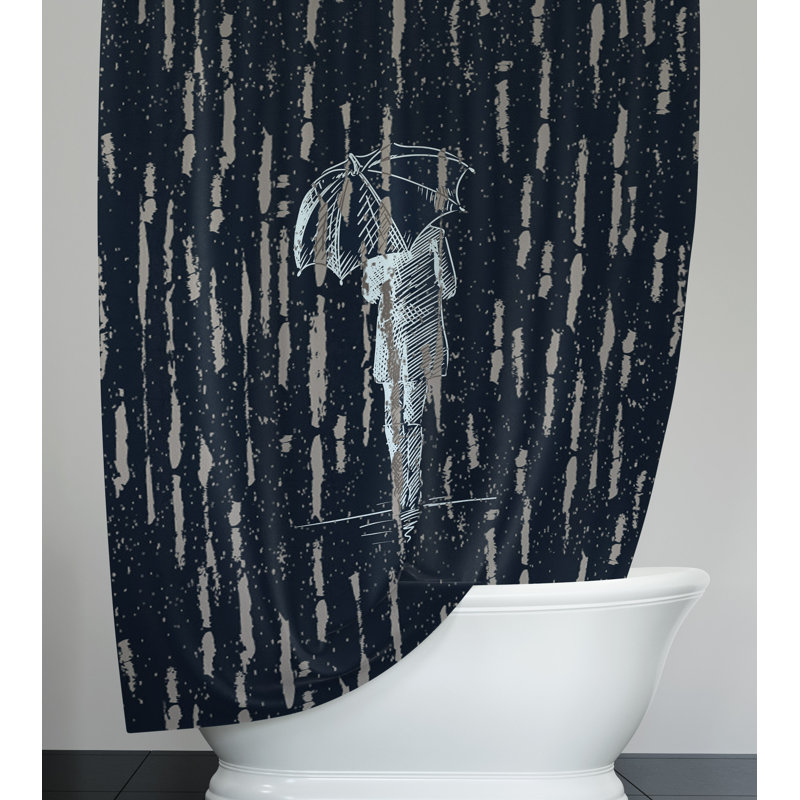 Rideau de douche abstrait, H 72 po x l 70 po
