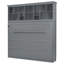Queen Size Gray Bed Wall Bed, Shelves & , Ideal For , Space - Saving Solution In Gray, And Shelves, Suitable Home Gym, No Box Spring Needed