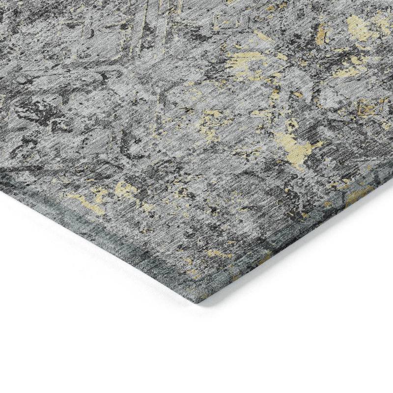 Tapis intérieur / extérieur lavable à la machine Mahaney ACN768 Sky, Rectangle 2'6" x 3'10"
