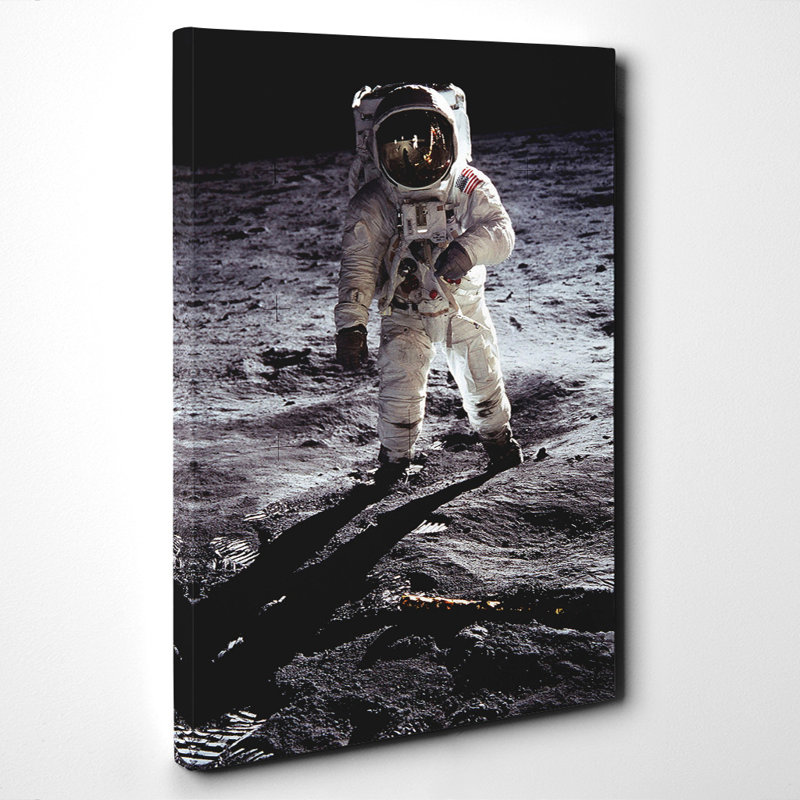 Buzz Aldrin Moon Landing Space Photographic - Wrapped Canvas, 76cm H x 50cm W