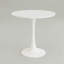 Table de salle à manger ronde 31,5 "blanche moderne avec plateau en MDF et base cylindrique en métal, multi-usage pour la cuisine / le salon / la table basse-983605945-977782577