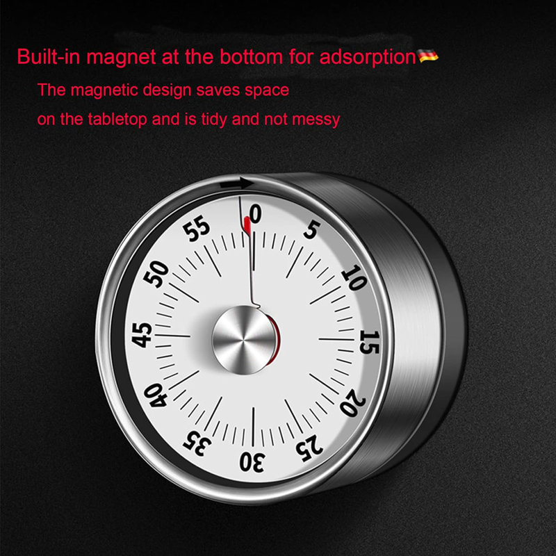 Kitchen Timer Magnetic, Visual Timer for Kids,60-Minute Visual Countdown Timer with Loud Alarm, Black