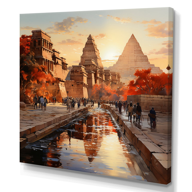 " Egypt Journey To Karnak ", 36" H x 36" W x 1.5" D, Wrapped Canvas