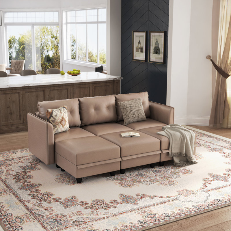 Zendajas 85'' Upholstered Sleeper Sofa, Brown Polyester Blend