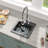 Quartz 15" L X 15" W Square Granite Composite Drop-in Kitchen Sink Wet Bar Sink Workstation Bar Prep RV Sink Basin
