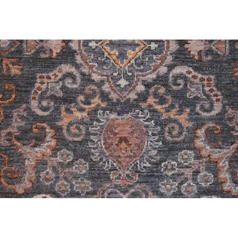 Tapis gris foncé de haute qualité noué à la main Ziegler