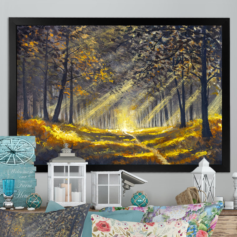 «Path To The Birch Forest V», reproduction encadrée sur toile, Cadre noir, H 8 po x l 12 po x P 1 po