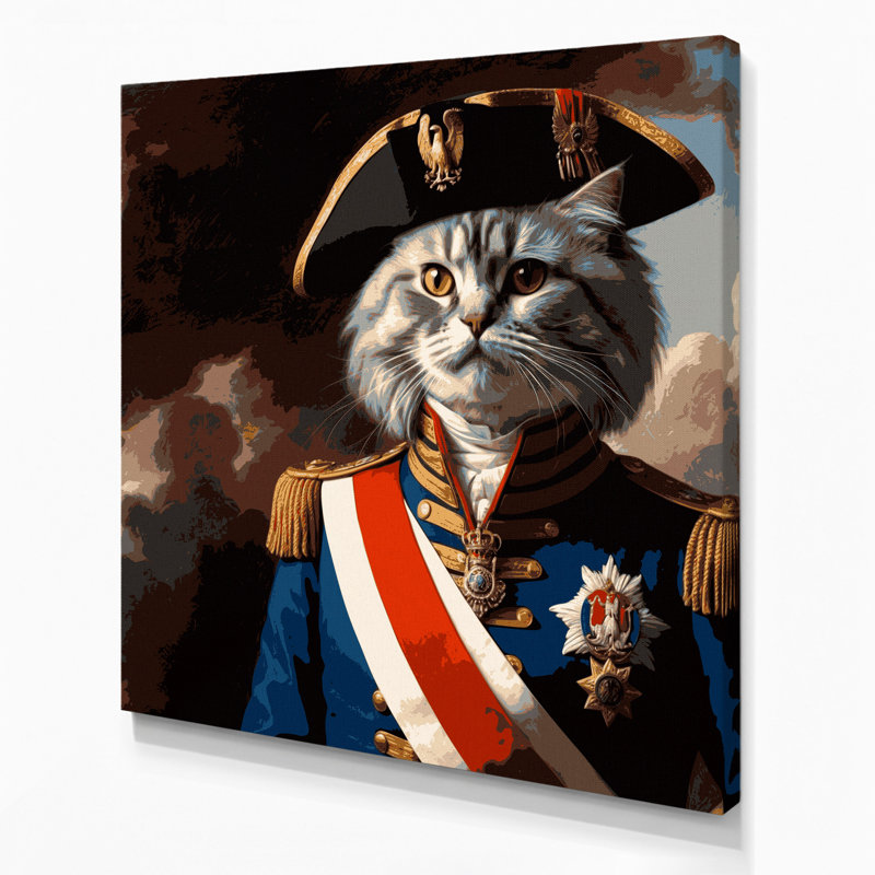 «Cats Napoleon», art mural sur toile, H 16 po x l 16 po