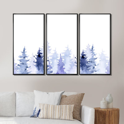 «Blue of Forest», reproduction sur toile flottante 3 pièces