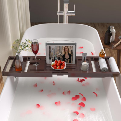 Foldable Bath Table Trays with Non-Slip Pads