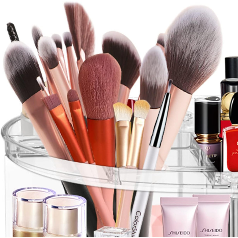360 organisateur de maquillage rotatif, organisateur de cosmétiques de grande capacité pour porte-parfum, Noir