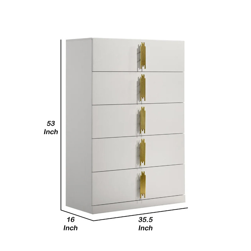 Commode haute 5 tiroirs Dyl