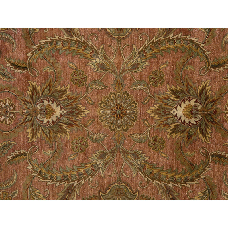 Hand Knotted Wool Oriental Area Rug in Rust And Ivory