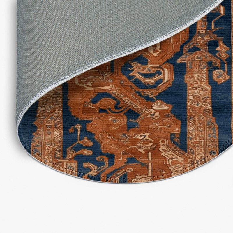 Tapis turc intérieur et extérieur brun, Rond 5 pi