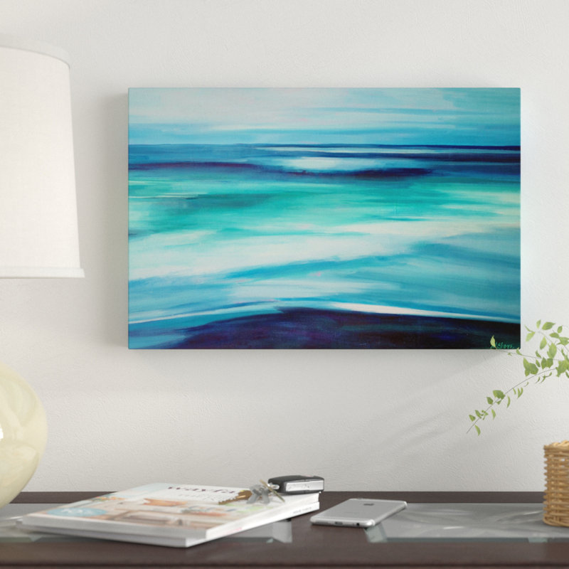 «Ocean», reproduction sur toile, H 8 po x l 12 po x P 0,75 po, Toile tendue, Pas de tapis