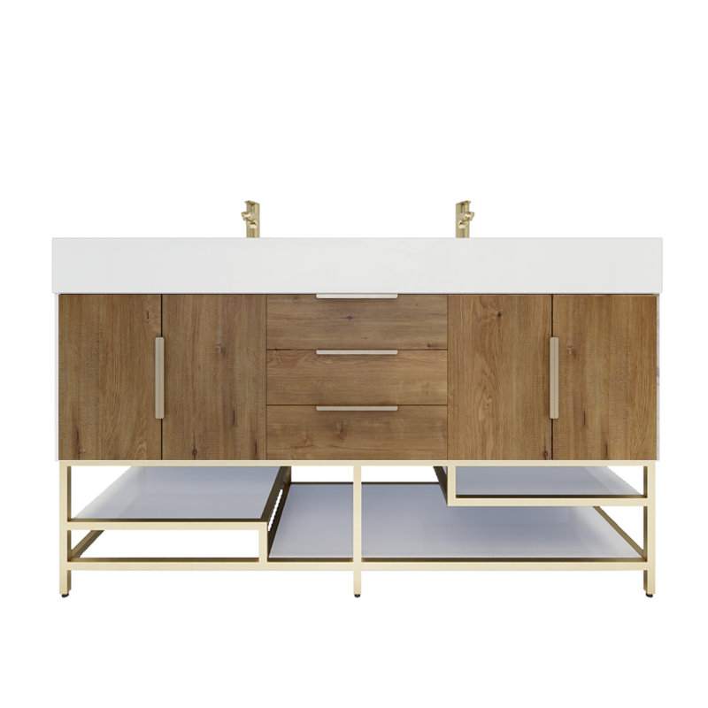 Ensemble de meuble-lavabo double 59 po Glasgow, Chêne