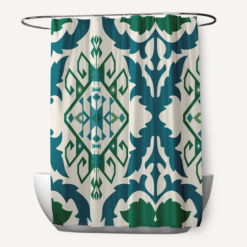 Senoia Floral Shower Curtain, Teal
