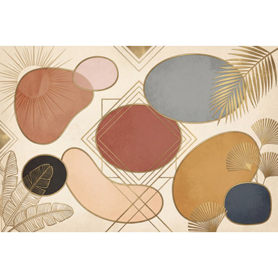 Papier peint abstrait géométrique Art déco