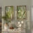 Green Wood Leaf Tropical Home Wall Decor with Brown Frame, Set of 2 17"W, 25"H