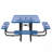 46-Inch Blue Square Picnic Table, With Umbrella Hole Outdoor-2072851926