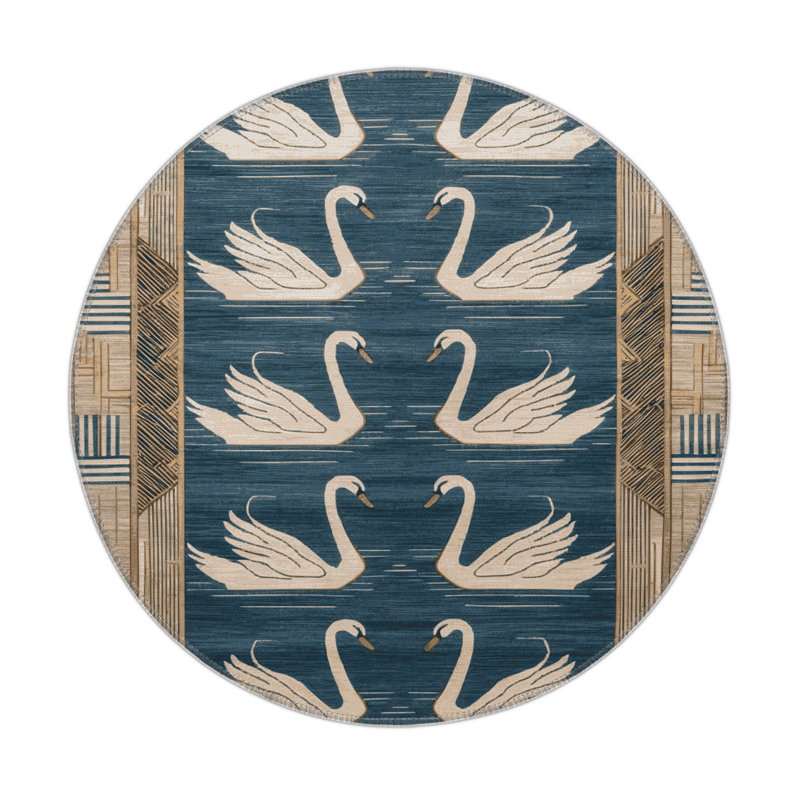 Tapis vert intérieur et extérieur ArtDeco, Rond 5 pi