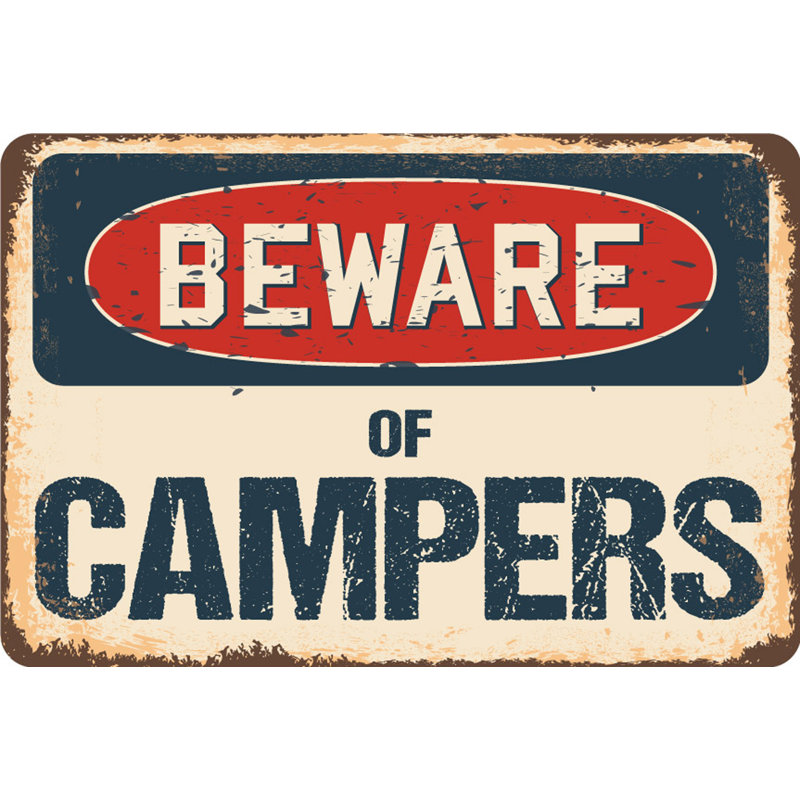 Panneau Arata Beware Of Campers, H 5 po x l 7 po x P 0,1 po