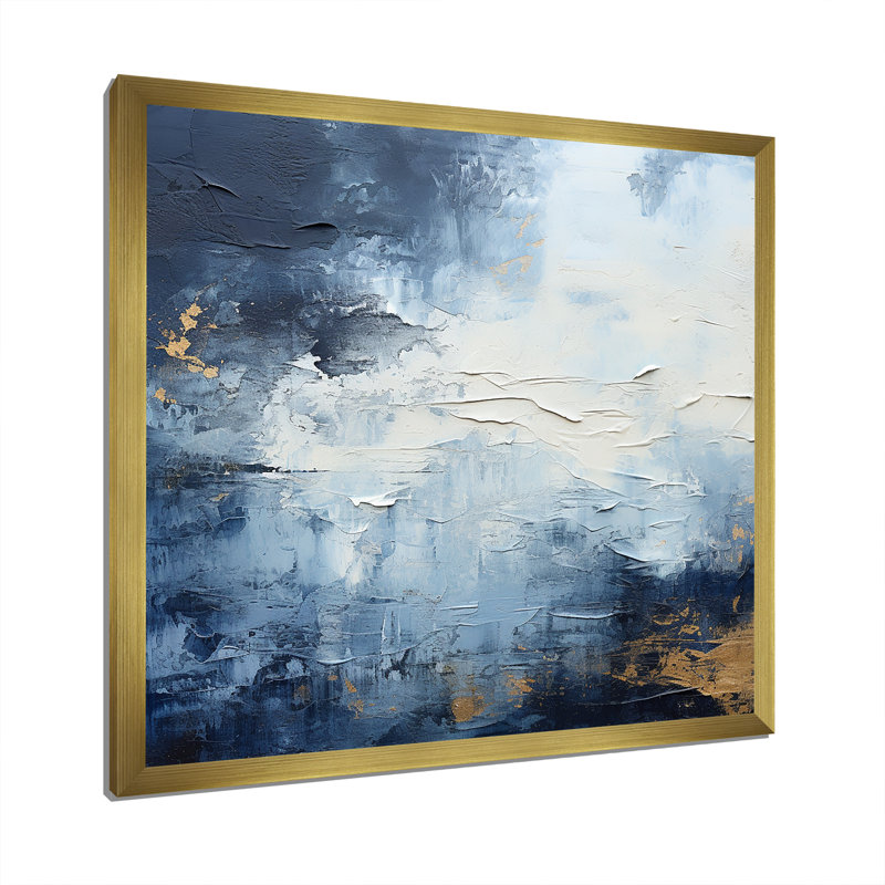 Minimalisme bleu ciel tempête - impression, H 36 po x l 36 po x P 1,5 po, Cadre doré simple