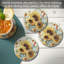 Ensemble de 4 sous-verres ronds Sunflowers Forever