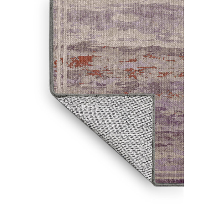 Tapis gris lavable à la machine, Carré 5 pi