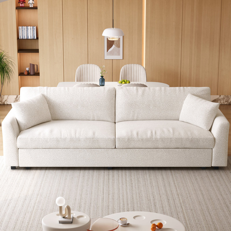 105" Polyester Loveseat Sofa,2 Seater Sofa With 2 Pillows,Sofa Couch,Modern Oversized Sofa For Living Room