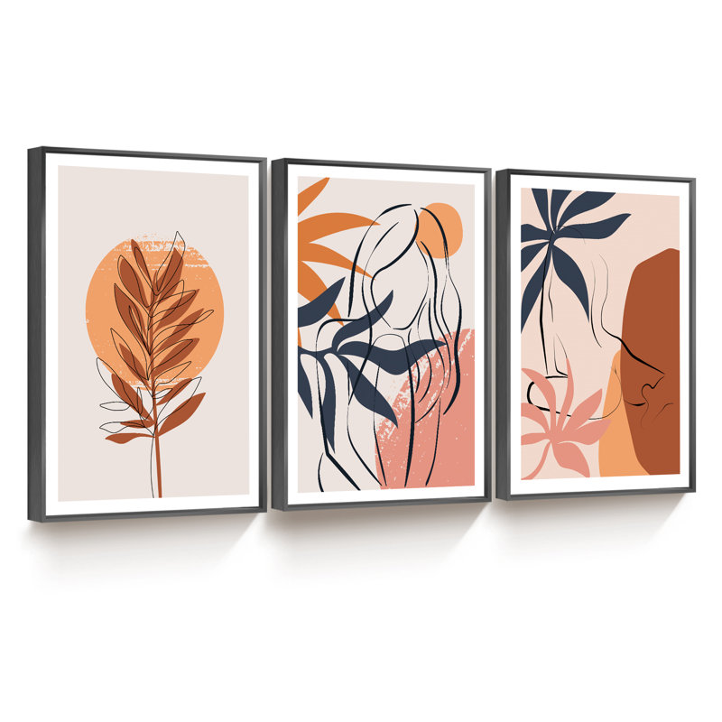 Ensemble de 3 reproductions de photo sur toile, L 48 po x H 24 po x P 1,5 po, Noir