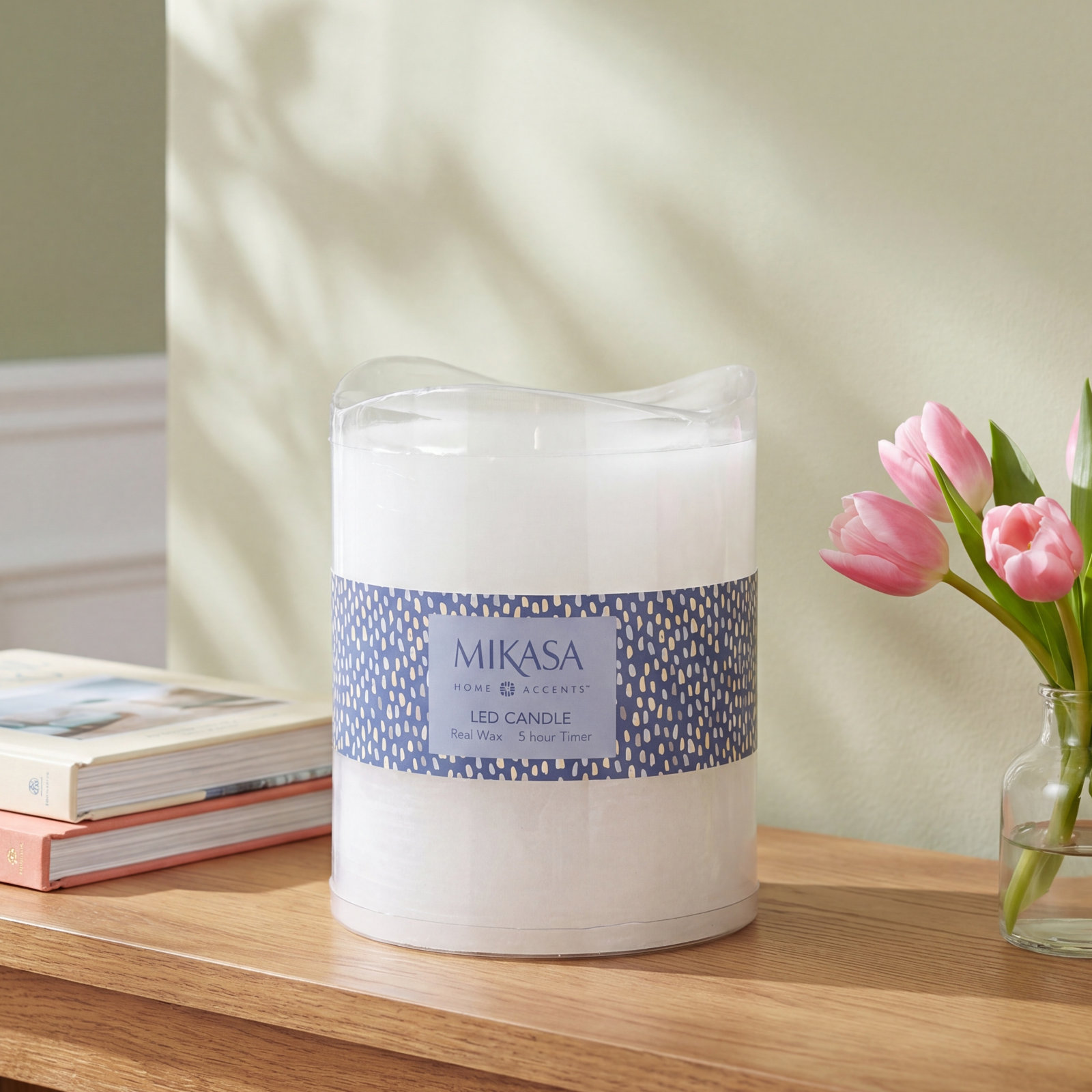 Wavy Top LED Flameless Pillar Candle