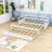 Twin Size Wooden Daybed with Trundle-1470487288