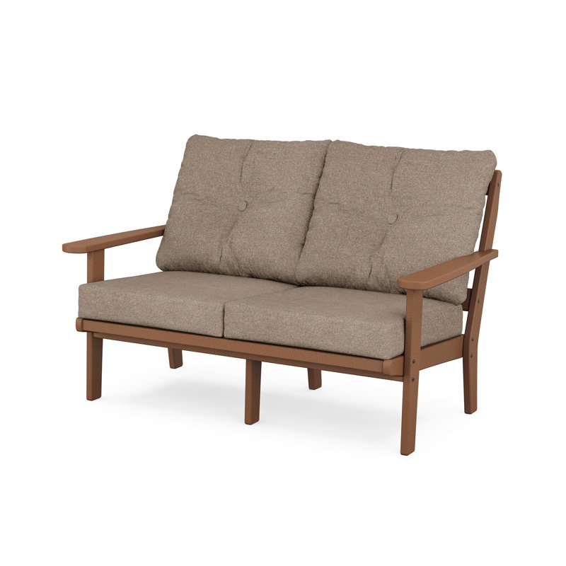 Mission Deep Seating Loveseat, Teak, Navy