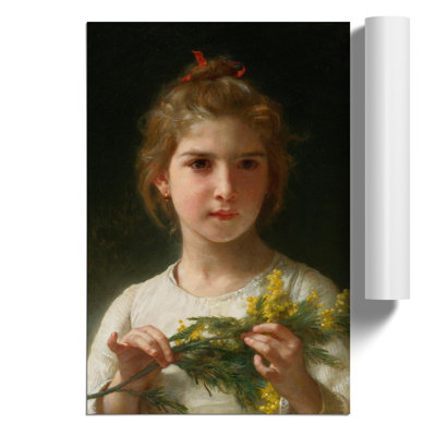 Mimosa Flower Girl by William Adolphe Bouguereau - No Frame Painting