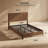 Full Bed Frame With Headboard, Mid Century Modern Fluted Platform Bed, Boho Wooden Bed Base No Box Spring Needed-1785705771-1785705783