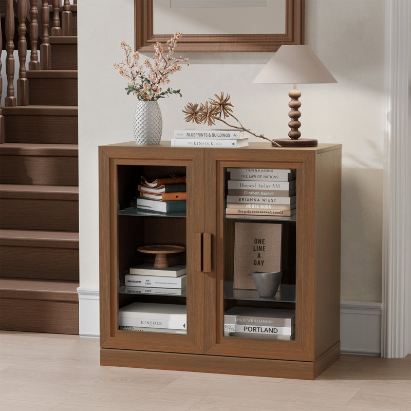 Solid Wood Accent Storage Cabinet, Walnut, 31" H x 31" W x 16" D 