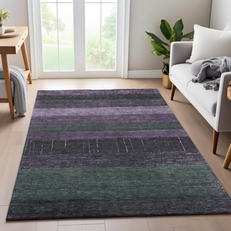 Tapis à rayures lavable à la machine Premium AMF1568, Rectangulaire 3 pi x 5 pi