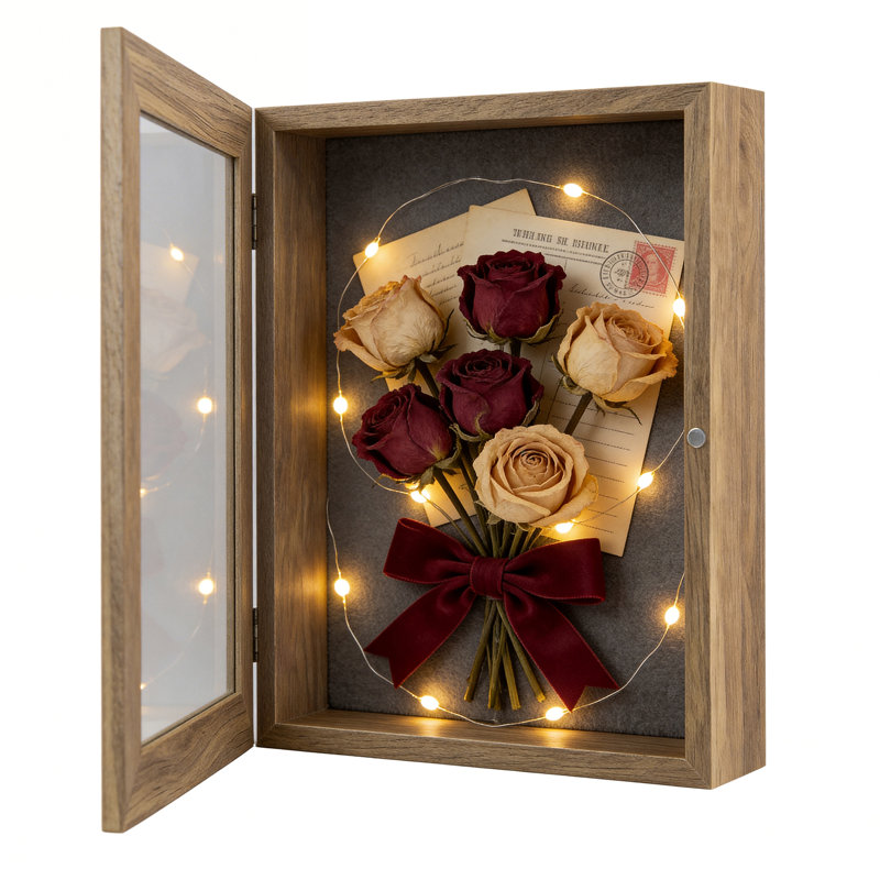 Cadre de rangement Shadow Box, Marron clair, 8,5 po x 11 po