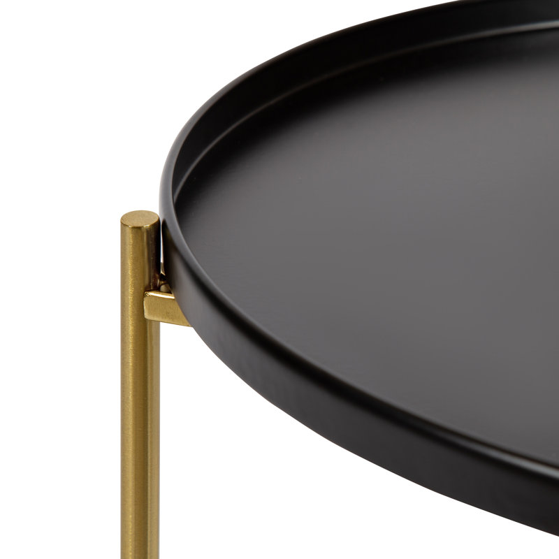 Gwynn Tray Top Nesting Tables, Black Top/Gold Base