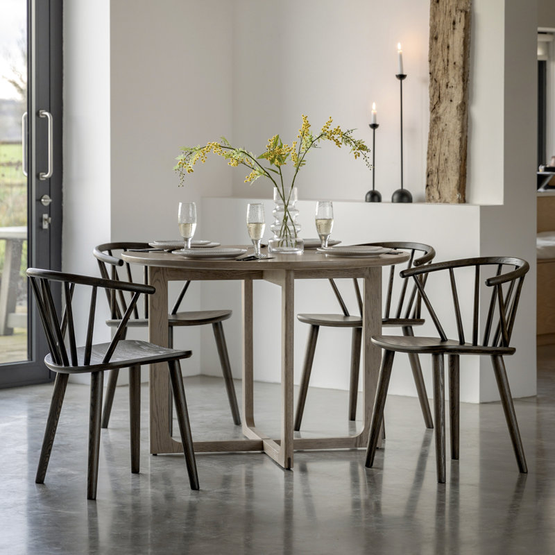 Rushford Round Dining Table, Dark Wood