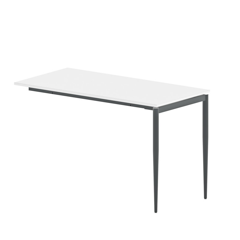 Favors Metal Base Computer Desk, White/Anthracite