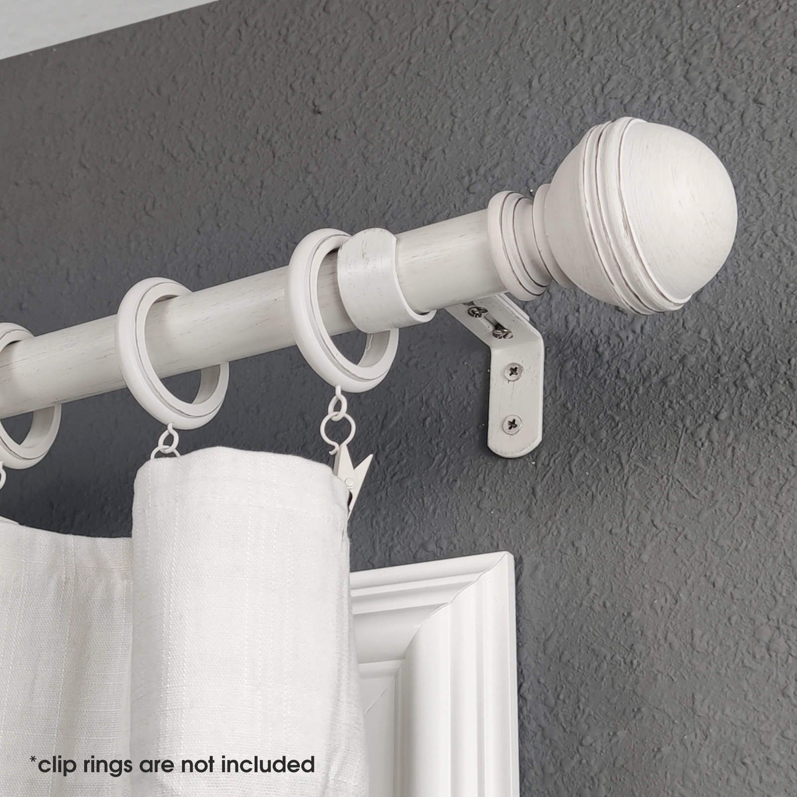 Iron Adjustable Single Curtain Rod, 36" - 72"