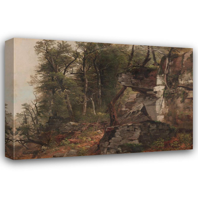 «Trees on a Rocky Hillside» par Asher Brown Durand - Art mural sur toile tendue avec châssis, H 33 po x l 48 po