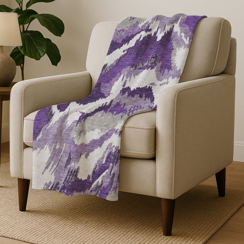 Jeté géométrique Addison Sherpa ASB855, Mauve