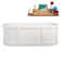 67" Streamline Soaking Matte White Freestanding Tub and Tray With Internal Drain