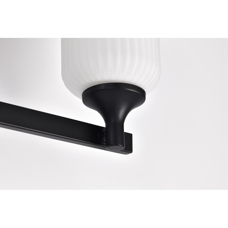 Meuble-lavabo Solara, Noir mat, 23 po de largeur, Trois lumières